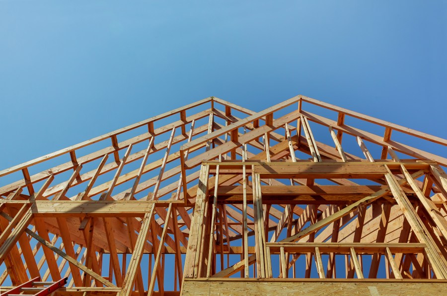 Interior framing of a new house under construction