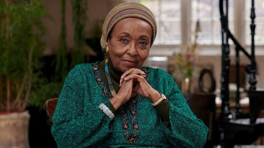 In this photo provided by the Templeton Prize in May 2023, Dr. Edna Adan Ismail sits for a portrait in London. Ismail, a nurse-midwife, hospital founder, and healthcare advocate who for decades has combatted female circumcision and strived to improve women’s health care in East Africa, was named Tuesday, May 16, 2023, as winner of the 2023 Templeton Prize, one of the world's largest annual individual awards. (Tim Cole/Templeton Prize via AP)