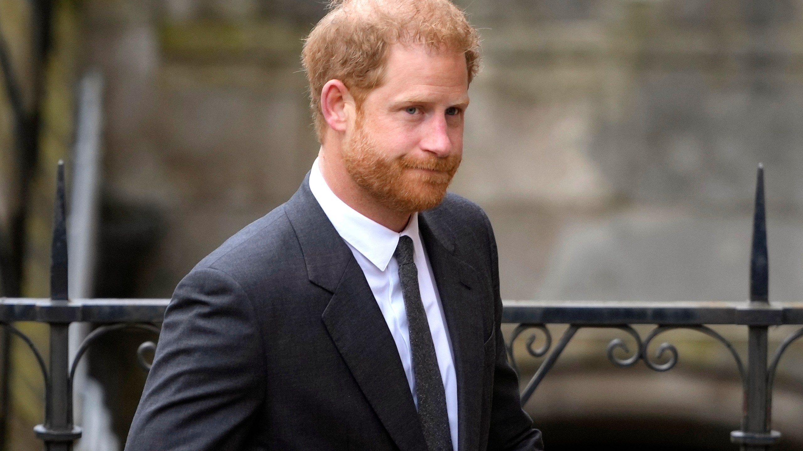 FILE - Britain's Prince Harry arrives at the Royal Courts Of Justice in London, Thursday, March 30, 2023. A lawyer has asked a London judge to allow Prince Harry to challenge the government's denial of his request to pay for police protection when he visits the U.K. Attorney Shaheed Fatima said Tuesday, May 16, 2023 that the government had exceeded its authority. (AP Photo/Kirsty Wigglesworth, File)